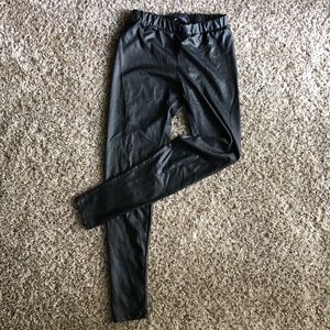 Faux Black Leather Leggings
